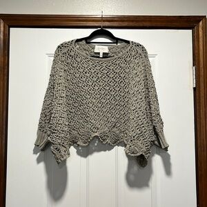 Jessica Simpson XS-L SAGE GREEN Lacy Soft Knit Shirt Shawl SCALLOPED edge